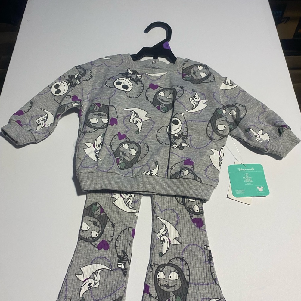 Disney Gray and Purple Jack Skellington Kids Pajama Set